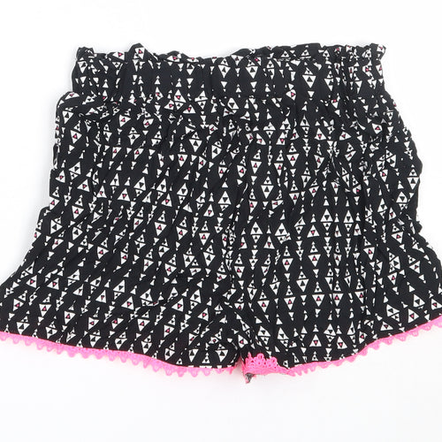 Primark Girls Black  Viscose Bermuda Shorts Size 9-10 Years  Regular