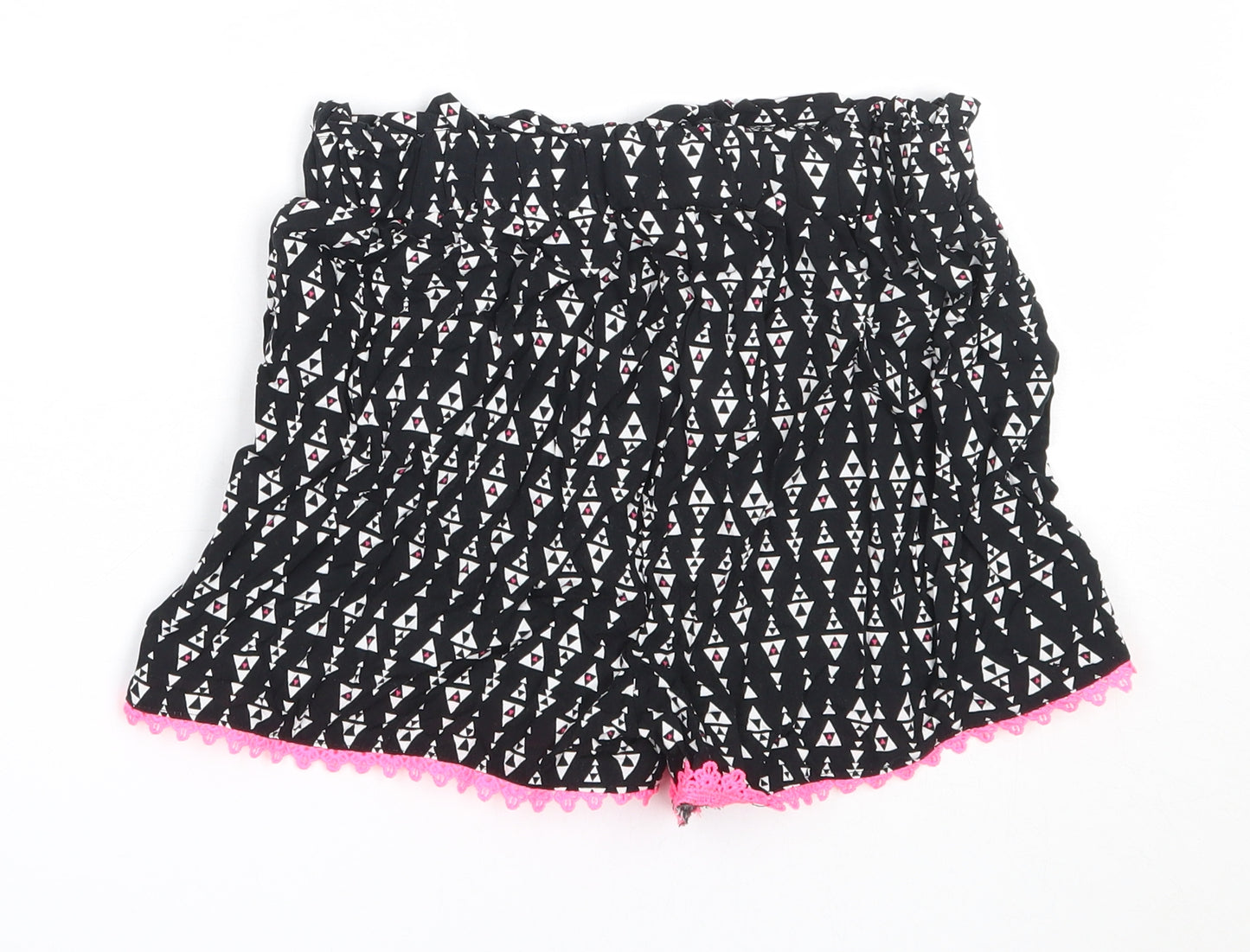 Primark Girls Black  Viscose Bermuda Shorts Size 9-10 Years  Regular
