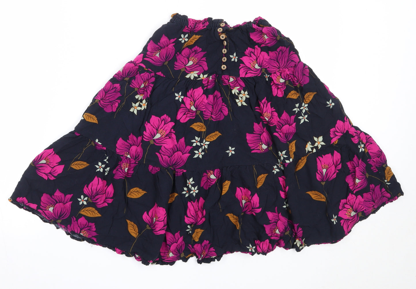 NEXT Girls Blue Floral Viscose Flare Skirt Size 7 Years  Regular