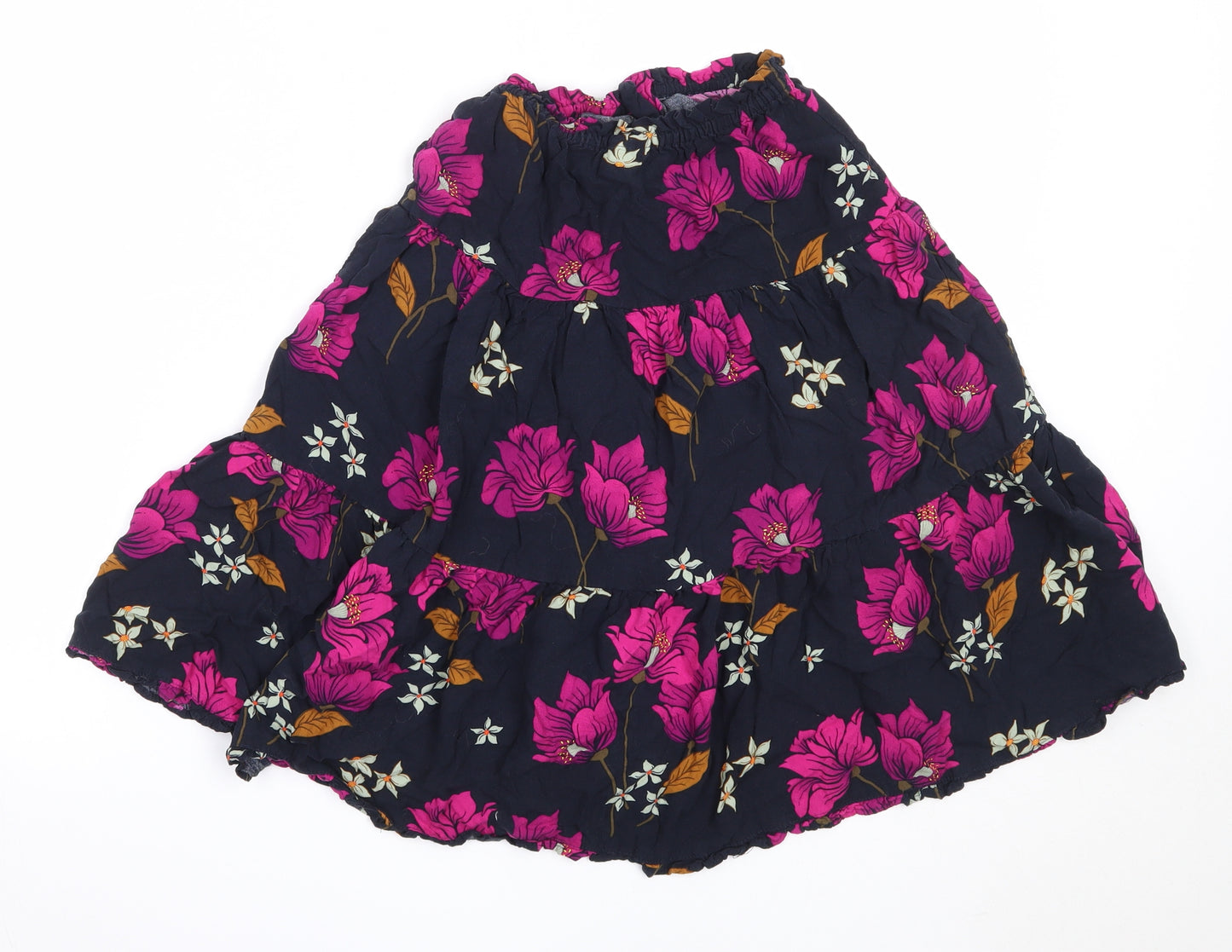 NEXT Girls Blue Floral Viscose Flare Skirt Size 7 Years  Regular