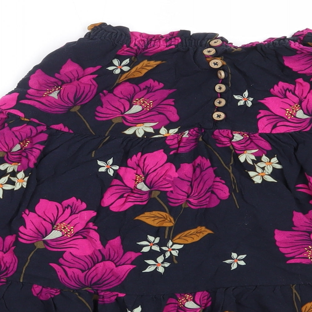 NEXT Girls Blue Floral Viscose Flare Skirt Size 7 Years  Regular