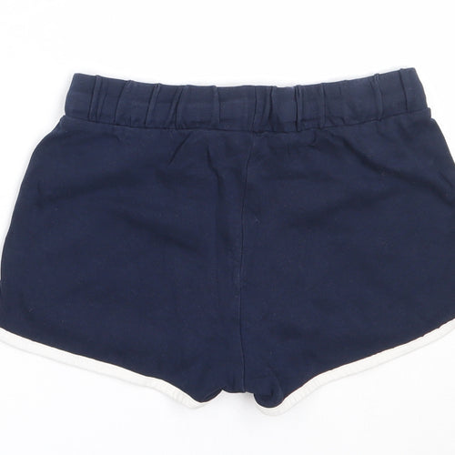 Marks and Spencer Girls Blue  Cotton Sweat Shorts Size 8-9 Years  Regular