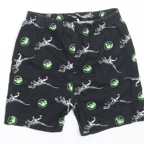Primark Boys Black Solid Cotton  Sleep Shorts Size 3-4 Years   - dinosaur