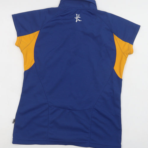 Kukri Womens Blue Colourblock Polyester Jersey Polo Size S Collared - CJHS