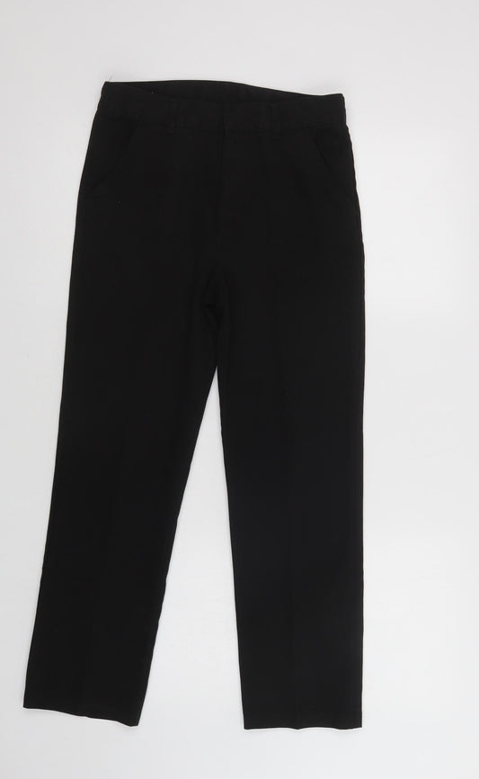 F&F Boys Black  Polyester Dress Pants Trousers Size 12-13 Years  Regular Hook & Loop - School Wear