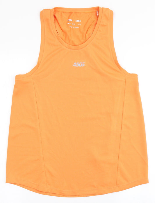ASOS Womens Orange  Polyester Basic Tank Size 10 Round Neck