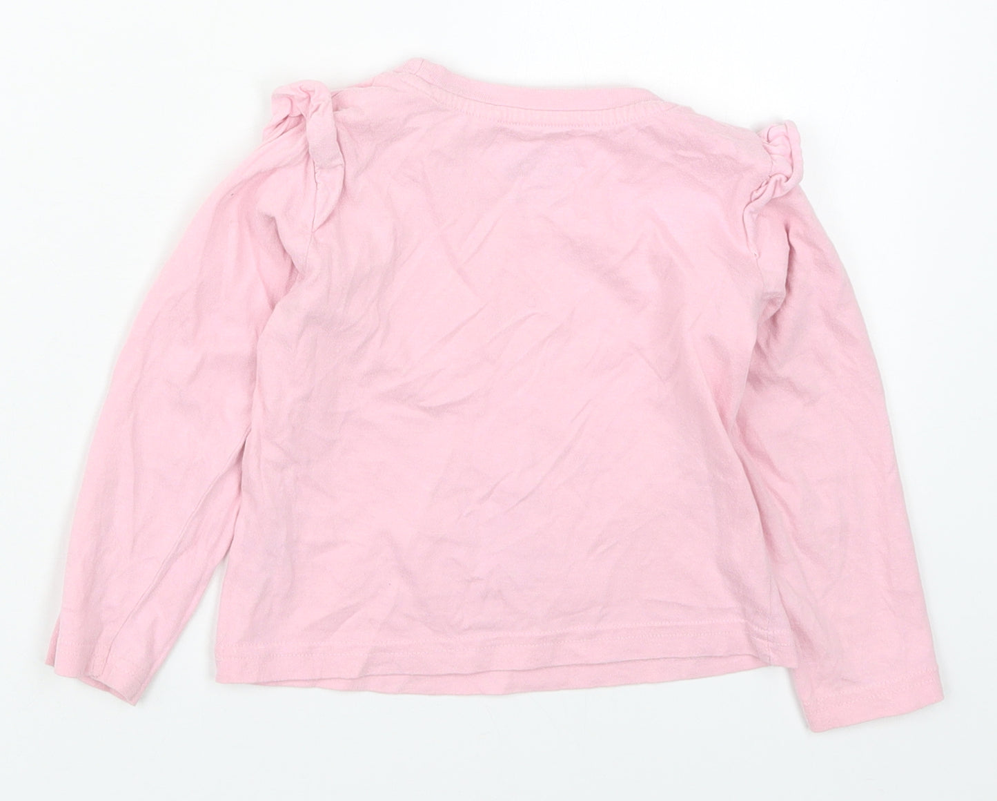 Preworn Girls Pink Solid Cotton Top Pyjama Top Size 2-3 Years  Pullover - Peppa Pig Dreaming of Dancing