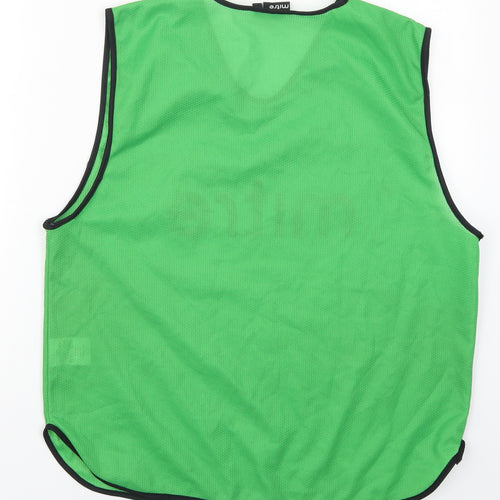 Mitre Mens Green  Polyester Basic Tank Size S V-Neck Pullover