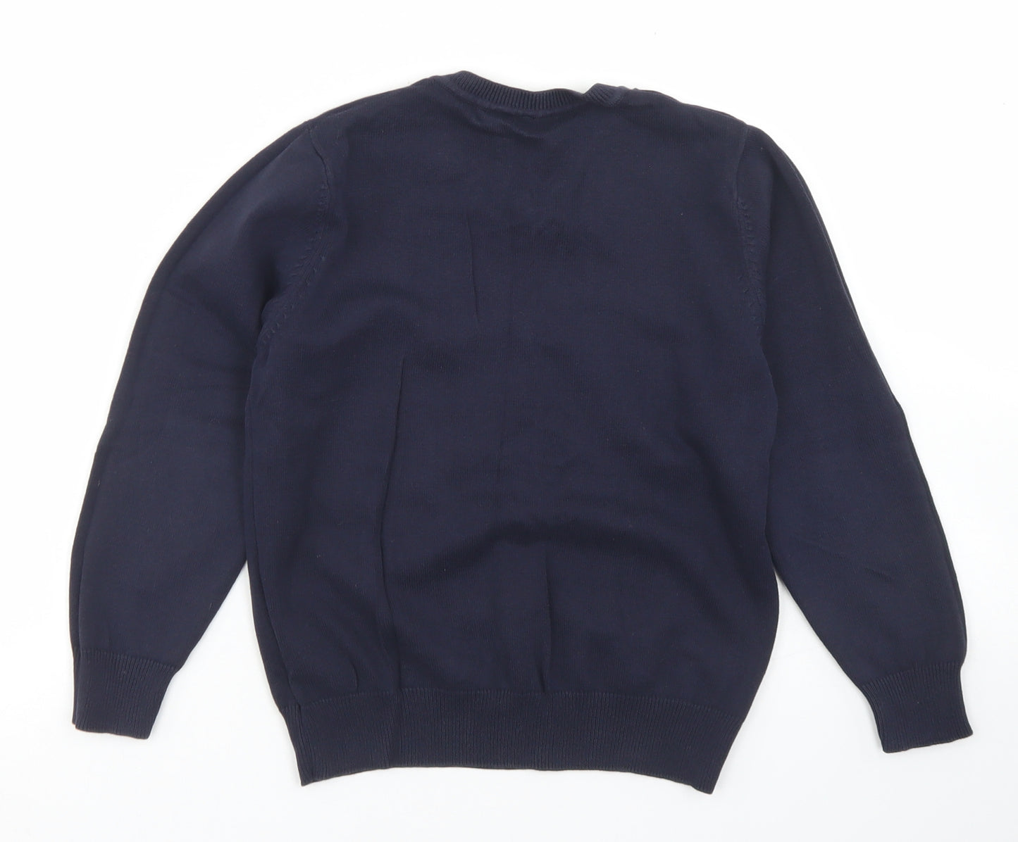 George Boys Blue V-Neck  Cotton Pullover Jumper Size 6-7 Years   - School Wear