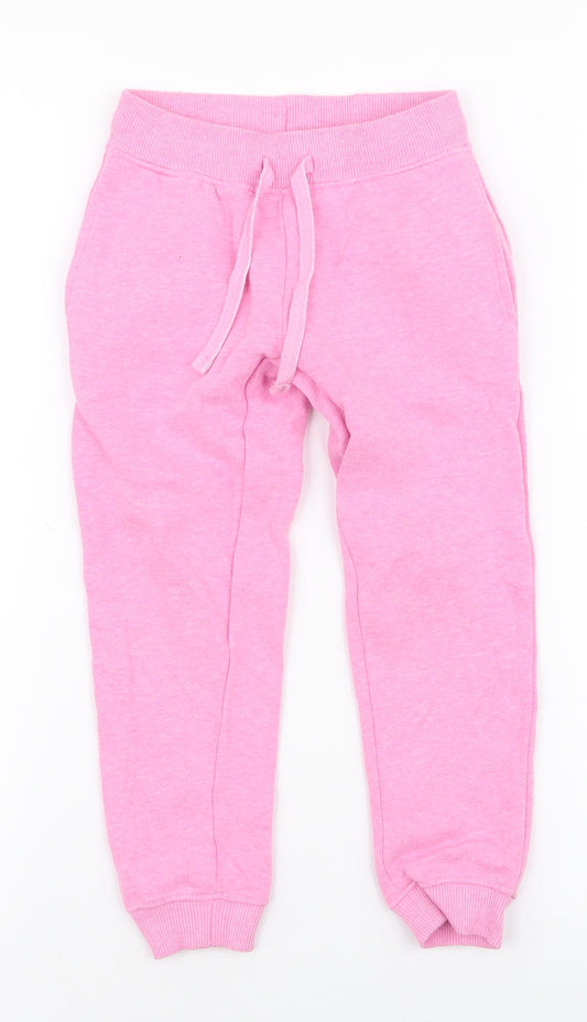 Young Dimension Girls Pink  Cotton Jogger Trousers Size 3-4 Years  Regular Drawstring