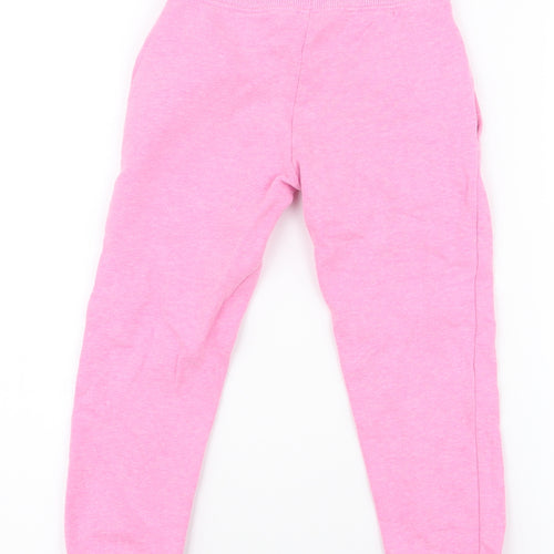 Young Dimension Girls Pink  Cotton Jogger Trousers Size 3-4 Years  Regular Drawstring