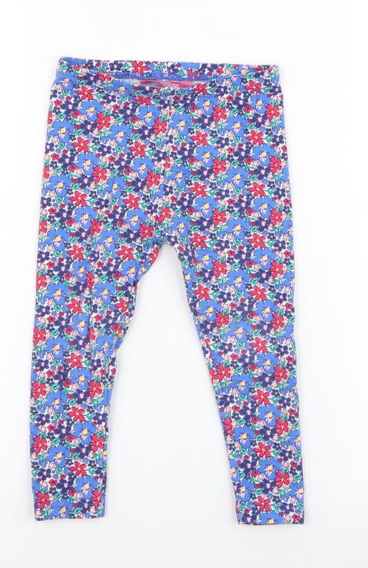 Young Dimension Girls Blue Floral Cotton Jogger Trousers Size 3-4 Years  Regular Pullover