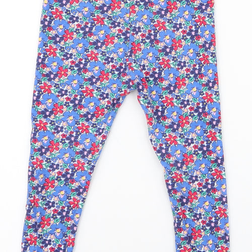 Young Dimension Girls Blue Floral Cotton Jogger Trousers Size 3-4 Years  Regular Pullover