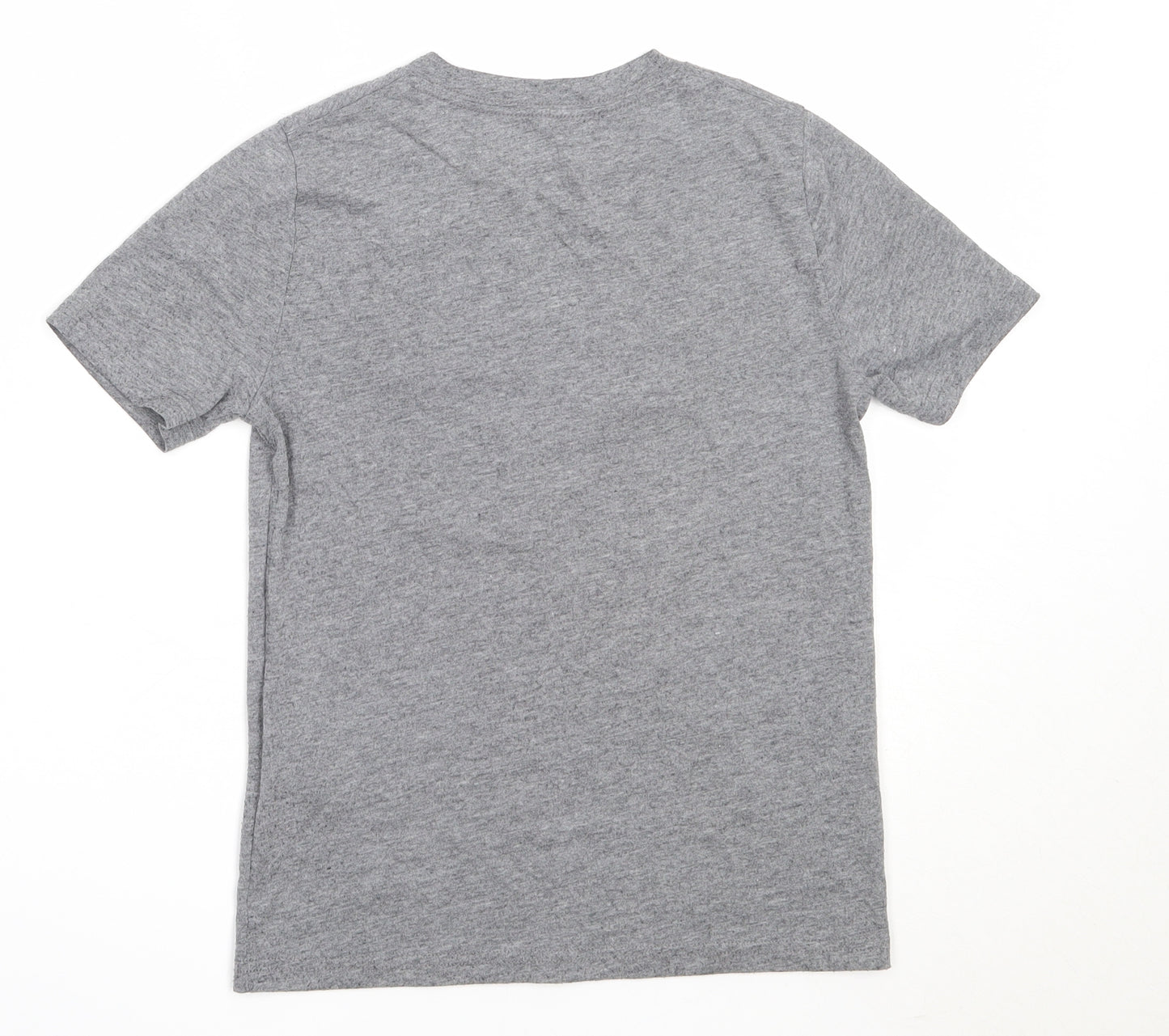 abercrombie kids Girls Grey  Cotton Basic T-Shirt Size 7-8 Years Round Neck