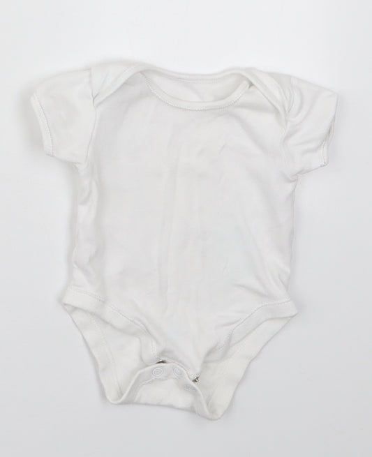 George Baby White  Cotton Babygrow One-Piece Size 3-6 Months  Button