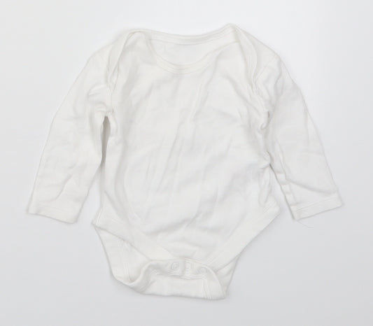 Dunnes Baby White  Cotton Babygrow One-Piece Size 3-6 Months  Button