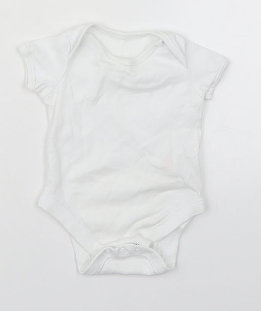 F&F Baby White  Cotton Babygrow One-Piece Size 3-6 Months  Button