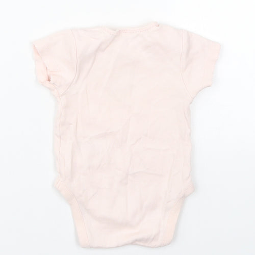 NEXT Girls Pink  Cotton Babygrow One-Piece Size 3-6 Months  Button - Rabbit