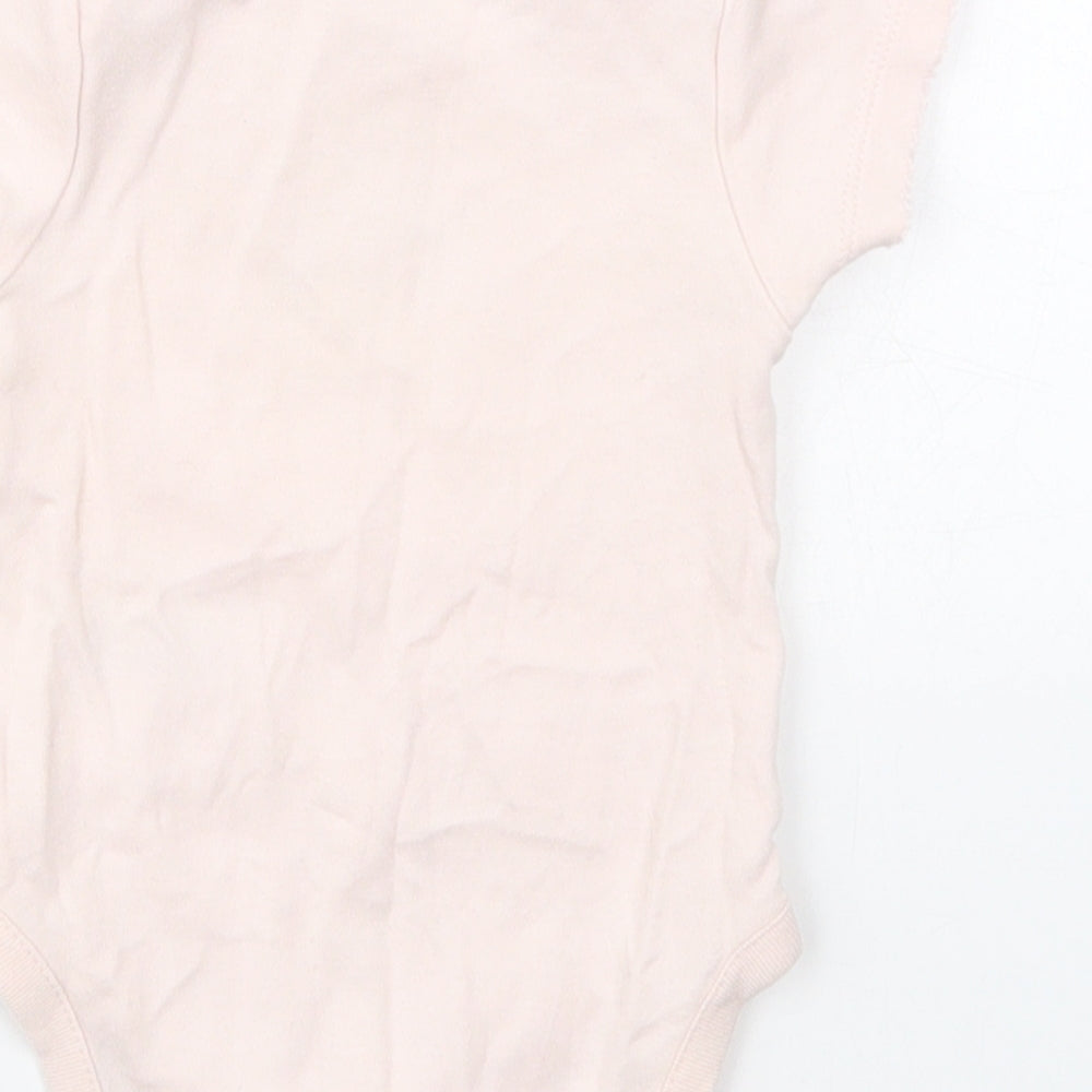 NEXT Girls Pink  Cotton Babygrow One-Piece Size 3-6 Months  Button - Rabbit