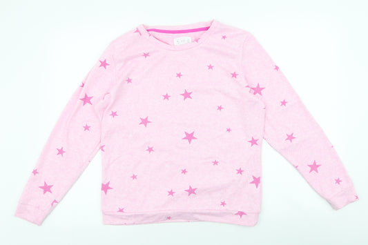 F&F Womens Pink Polka Dot Polyester  Pyjama Top Size 8   - stars
