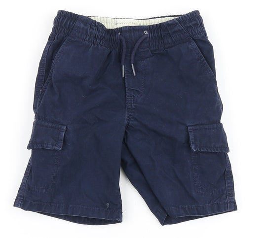 Gap Boys Blue  Polyester Cargo Shorts Size 4 Years  Regular Drawstring