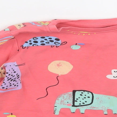 NEXT Girls Pink Geometric Cotton Cami Pyjama Top Size 2 Years  Pullover