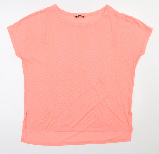 F&F Womens Orange  Polyester Basic T-Shirt Size L Boat Neck Pullover