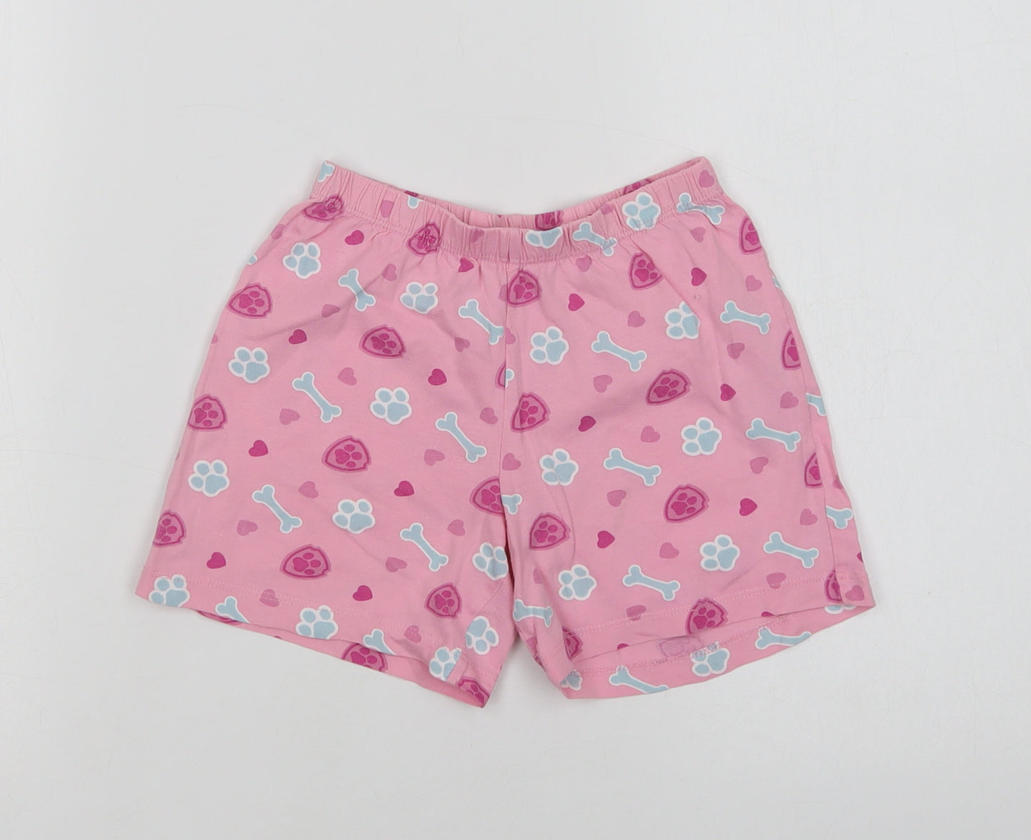 Nickelodeon Girls Pink Geometric Cotton  Sleep Shorts Size 5-6 Years   - Paw Print