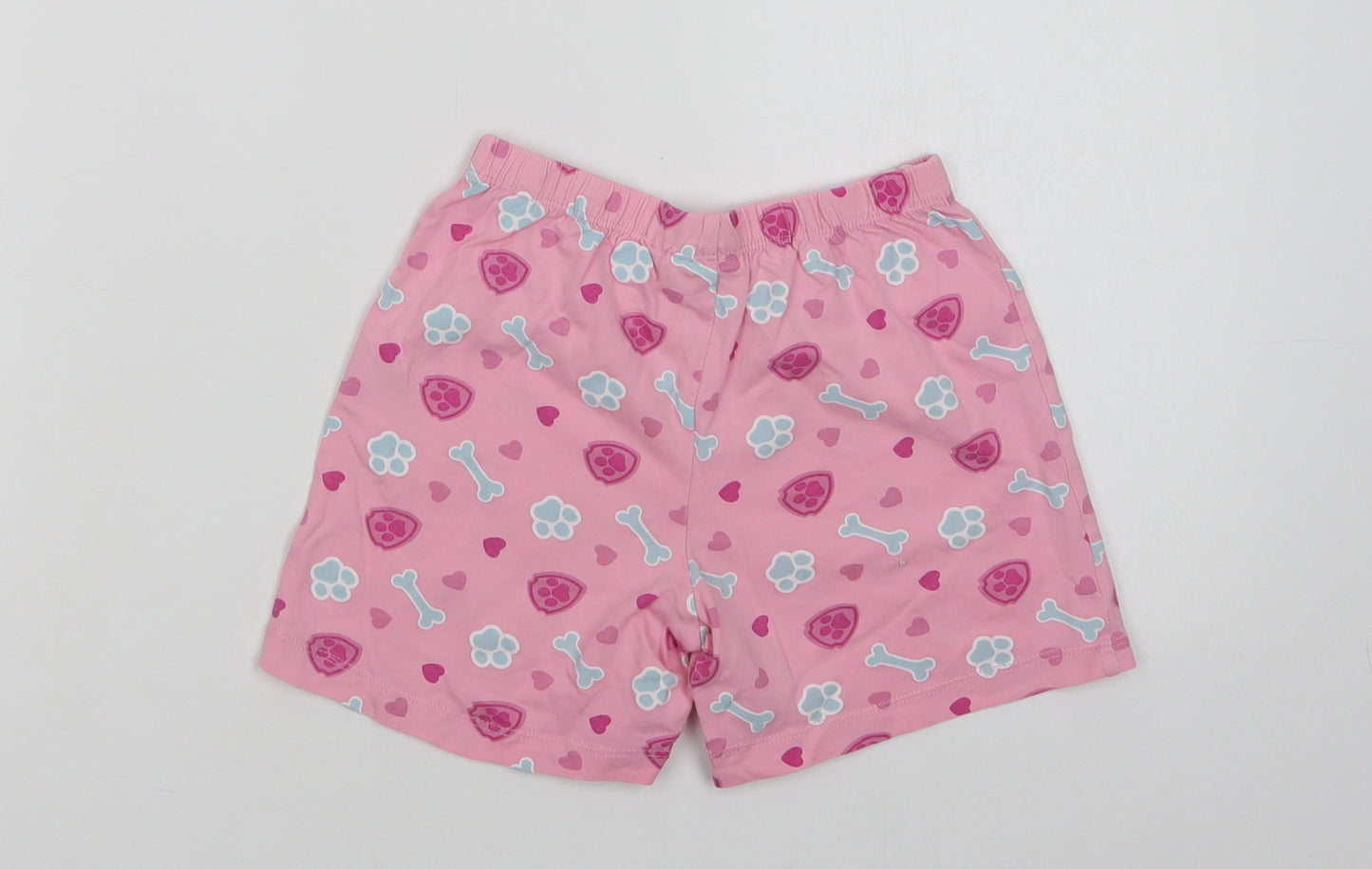 Nickelodeon Girls Pink Geometric Cotton  Sleep Shorts Size 5-6 Years   - Paw Print