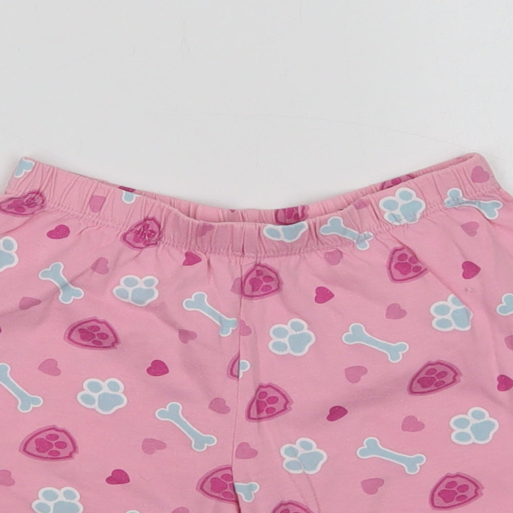 Nickelodeon Girls Pink Geometric Cotton  Sleep Shorts Size 5-6 Years   - Paw Print