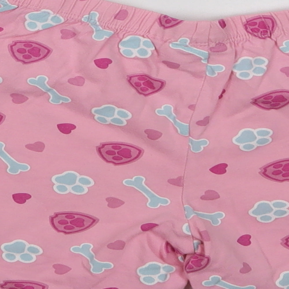 Nickelodeon Girls Pink Geometric Cotton  Sleep Shorts Size 5-6 Years   - Paw Print