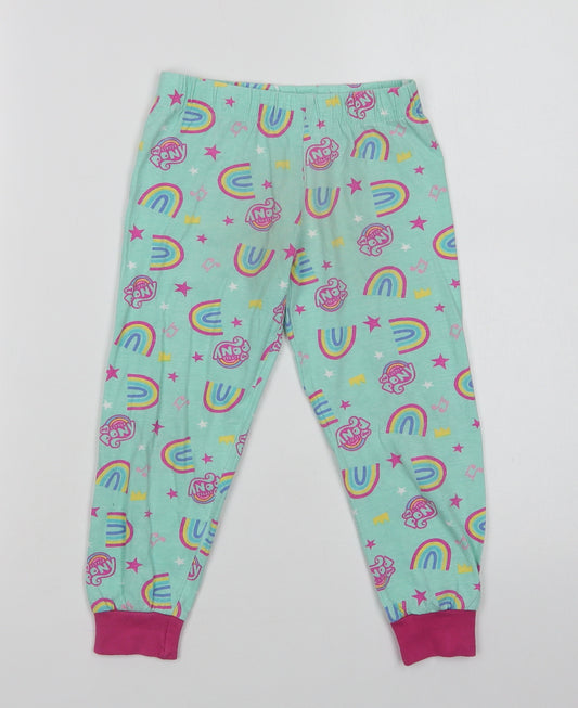 Character.Com Girls Green Geometric Cotton  Pyjama Pants Size 5-6 Years   - My Little Pony