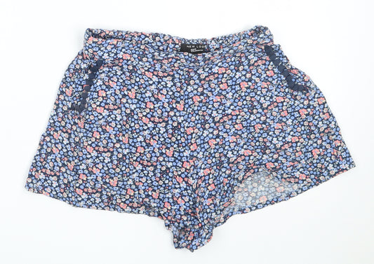 New Look Girls Blue Floral Viscose Hot Pants Shorts Size 10 Years  Regular