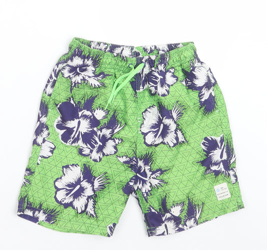 NEXT Boys Green Floral Polyester Sweat Shorts Size 8 Years  Regular Tie