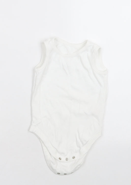 F&F Baby White  Cotton Babygrow One-Piece Size 18-24 Months  Button
