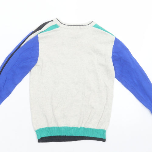 Catimini Boys Blue Crew Neck  Acrylic Pullover Jumper Size 5 Years  Pullover