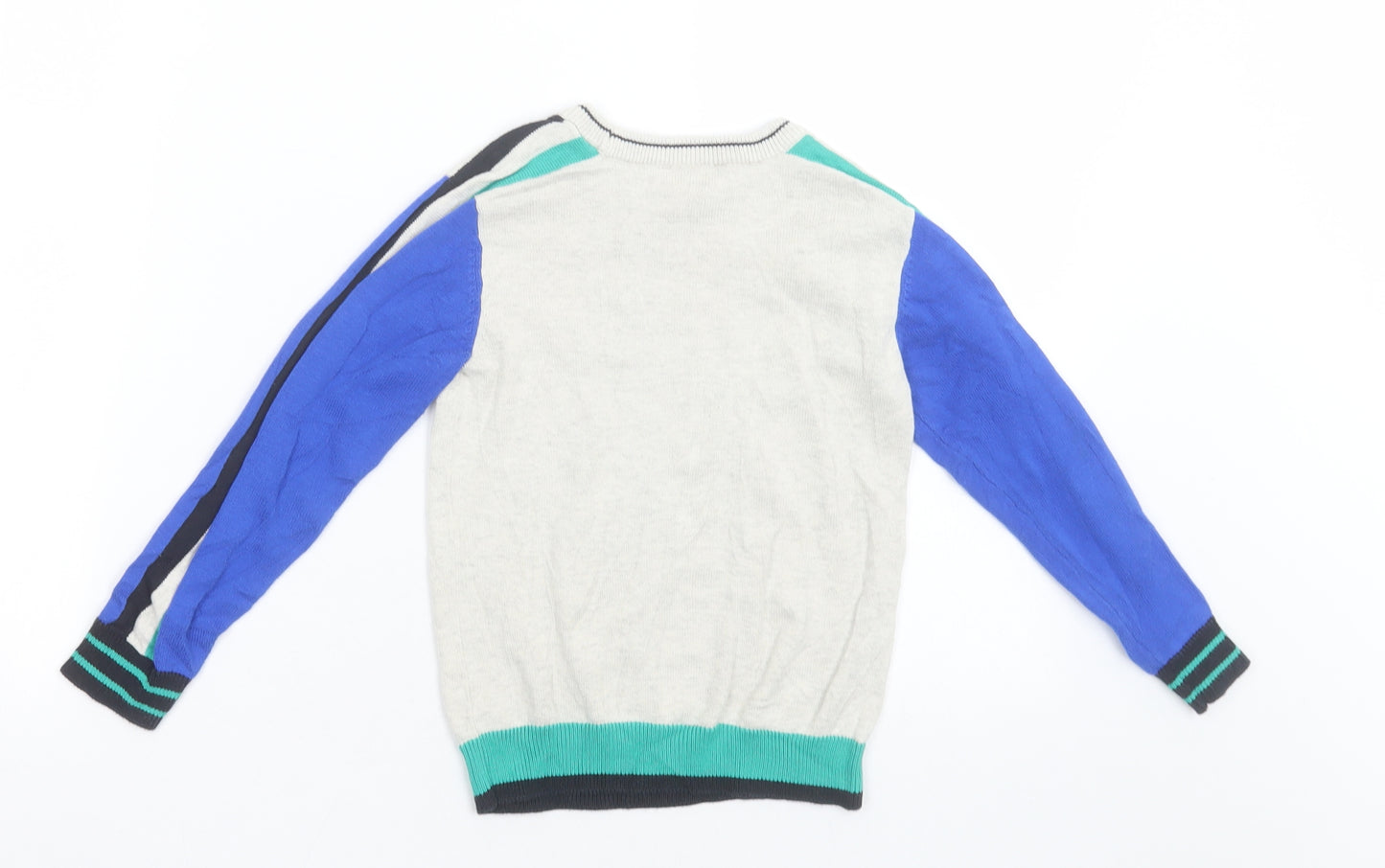 Catimini Boys Blue Crew Neck  Acrylic Pullover Jumper Size 5 Years  Pullover