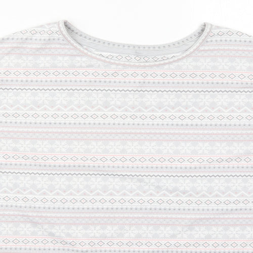 Primark Womens Grey Geometric Polyester Top Pyjama Top Size 12