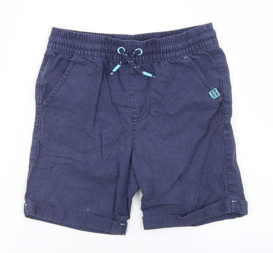 F&F Boys Blue  Cotton Cargo Shorts Size 5-6 Years  Regular Drawstring
