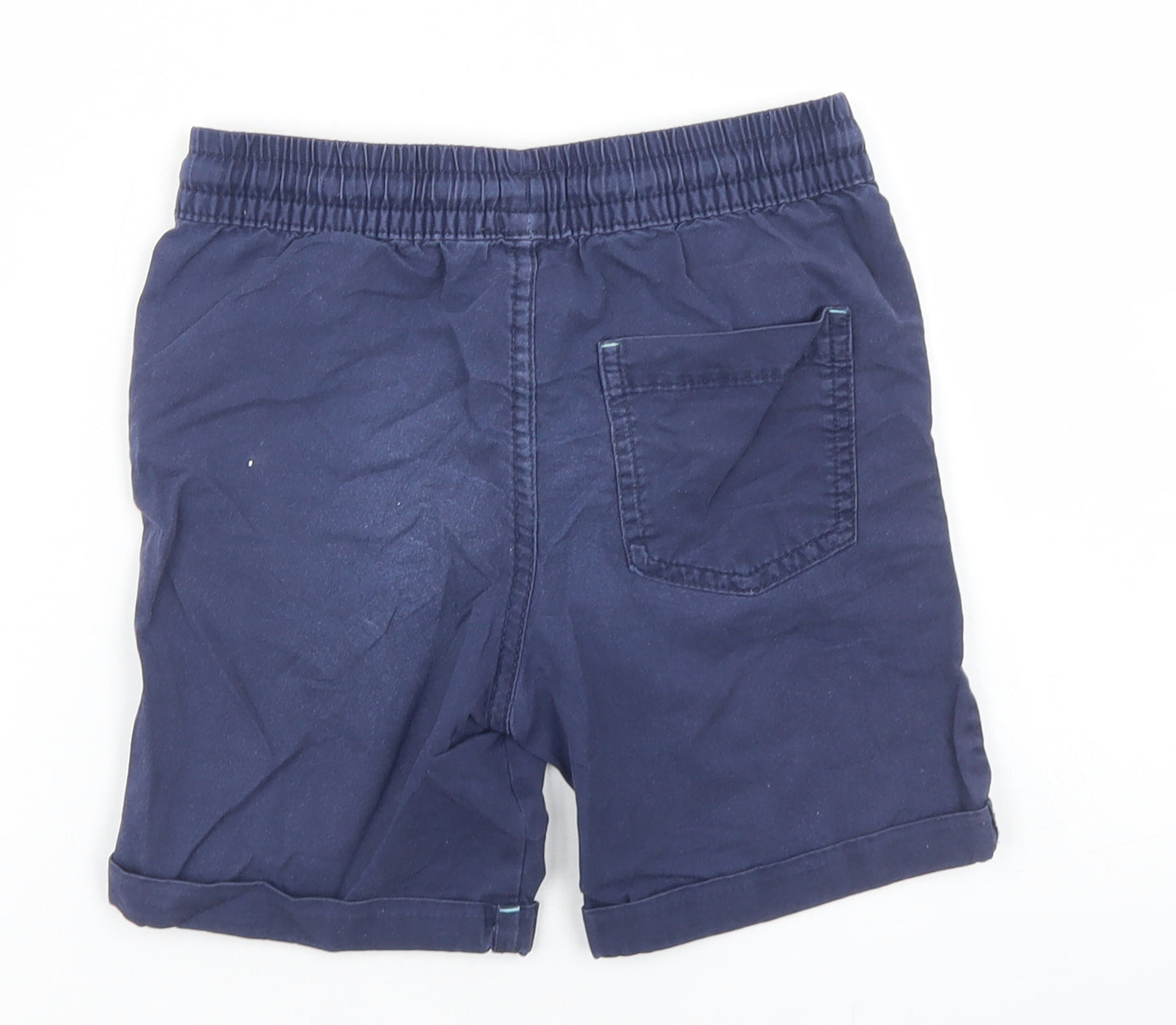 F&F Boys Blue  Cotton Cargo Shorts Size 5-6 Years  Regular Drawstring