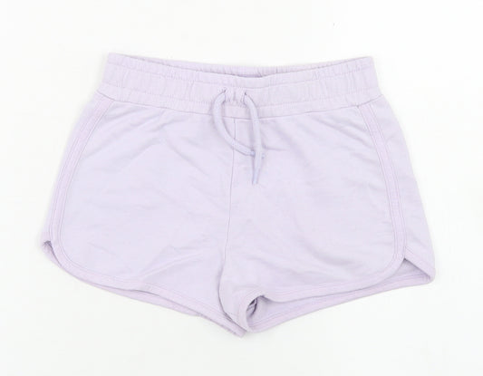 Dunnes Stores Girls Purple  Cotton Sweat Shorts Size 6-7 Years  Regular