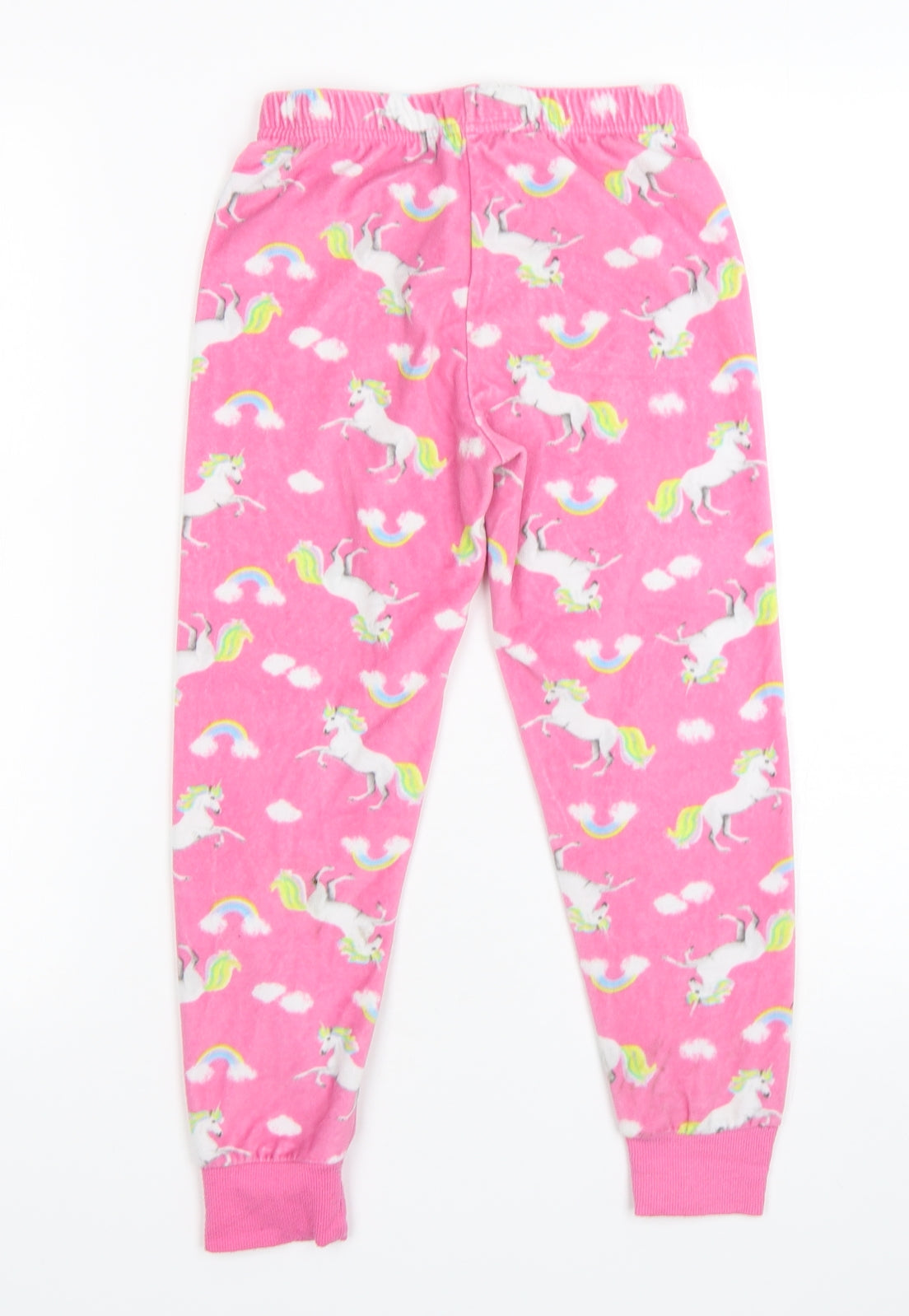 Dunnes Stores Girls Pink Geometric Polyester  Pyjama Pants Size 7-8 Years   - Unicorn