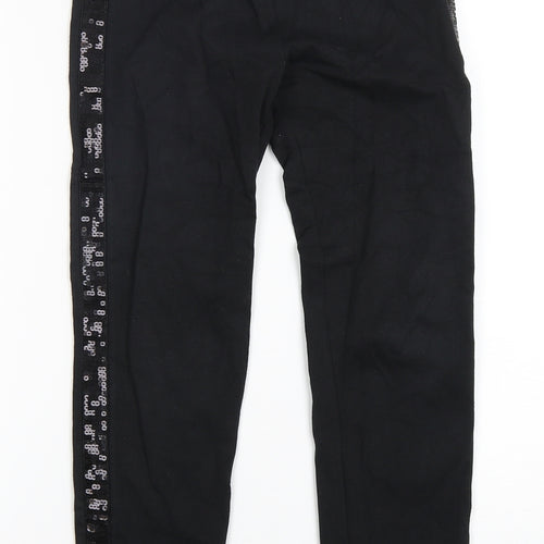 Gap Girls Black  Cotton Capri Trousers Size 12 Years  Regular Zip