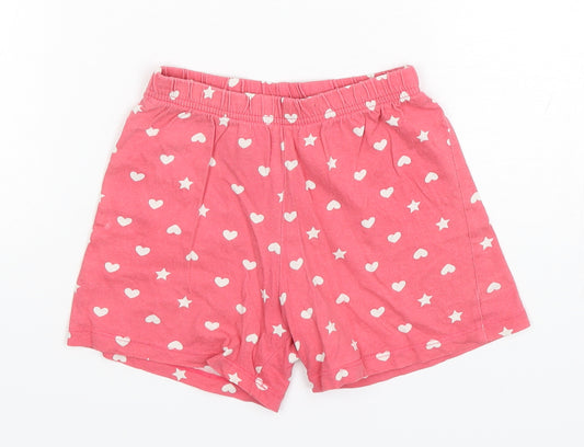 George Girls Pink Polka Dot Cotton  Sleep Shorts Size 4-5 Years  Pullover