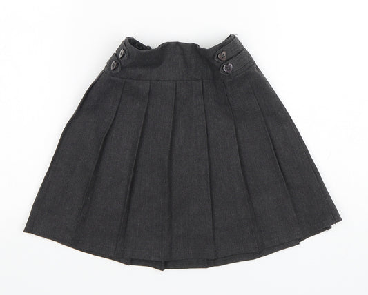TU Girls Grey  Polyester Pleated Skirt Size 5 Years  Regular  - School Wear
