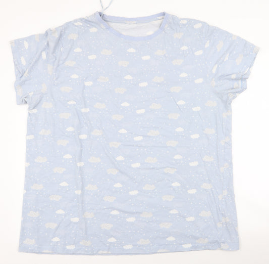 Dunnes Stores Womens Blue  Cotton Top Pyjama Top Size XL   - clouds
