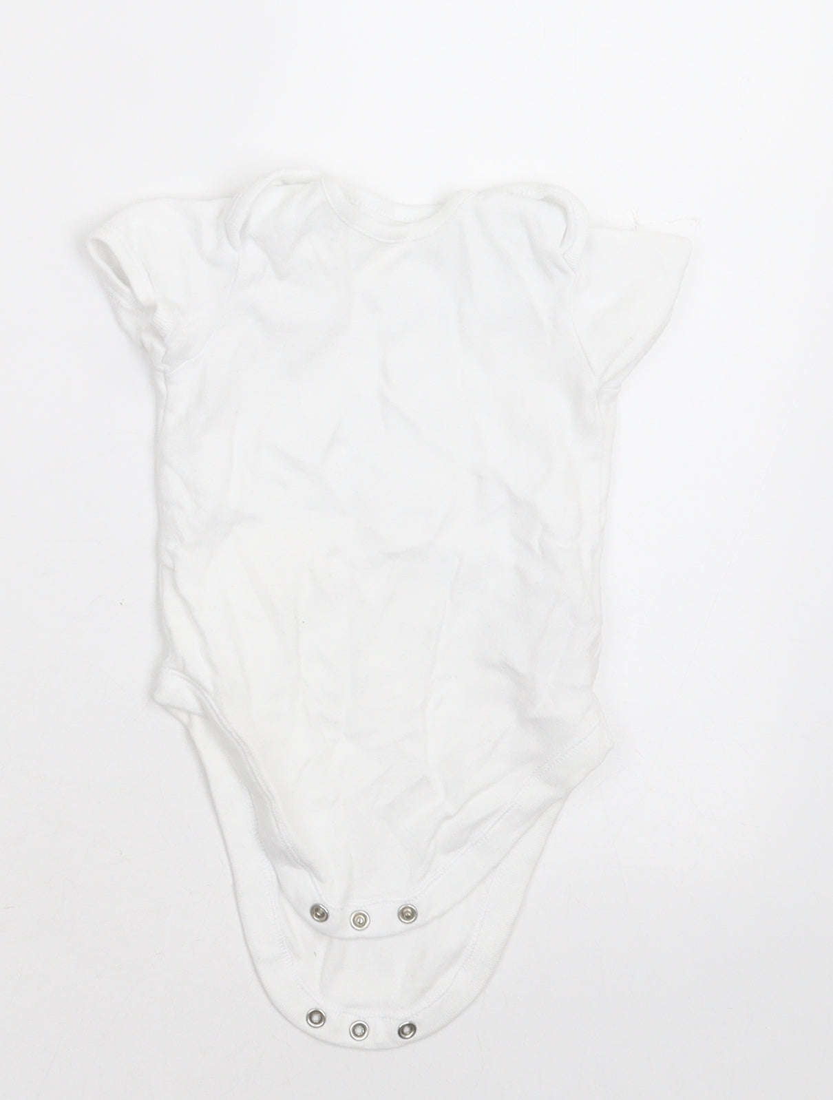 F&F Baby White  Cotton Babygrow One-Piece Size 9-12 Months  Button