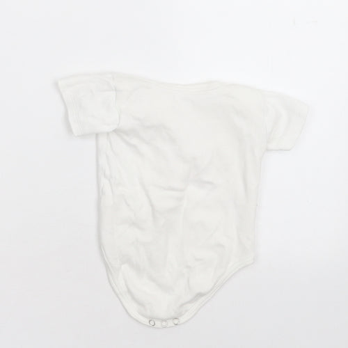 Preworn Baby White  Cotton Babygrow One-Piece Size 12-18 Months  Button - My First Christmas