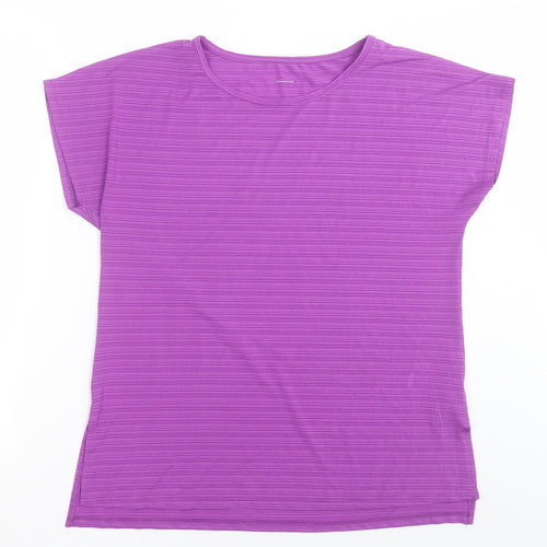 Dunnes Stores Womens Purple  Polyester Basic T-Shirt Size M Crew Neck Pullover