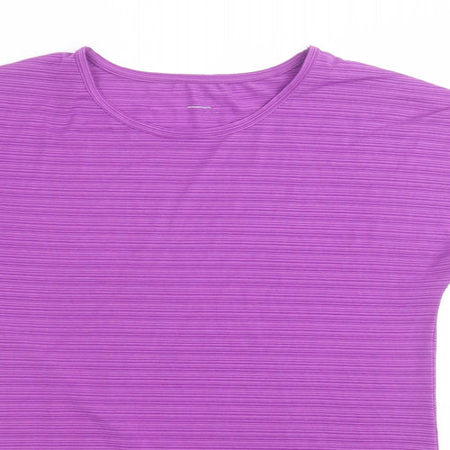 Dunnes Stores Womens Purple  Polyester Basic T-Shirt Size M Crew Neck Pullover
